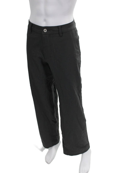 Lululemon Mens Ankle Pants Black Striped Polyester Blend Button 32in Size 34