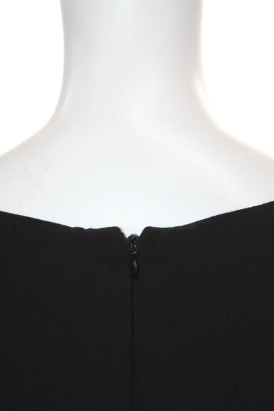 Adrianna Papell Women Sheath Dress Black V Neck 3/4 Sleeve Knee Length Size 10