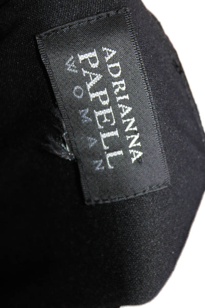 Adrianna Papell Women Sheath Dress Black V Neck 3/4 Sleeve Knee Length Size 10
