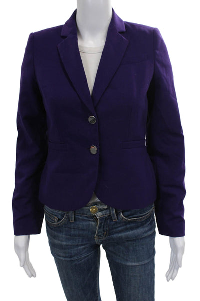 Calvin Klein Womens Blazer Purple Polyester Blend Long Sleeve Button Size 2P