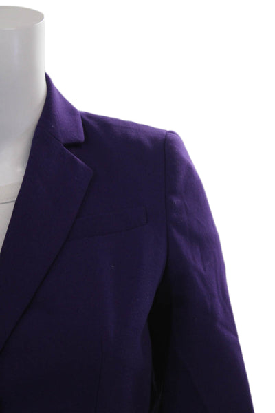 Calvin Klein Womens Blazer Purple Polyester Blend Long Sleeve Button Size 2P