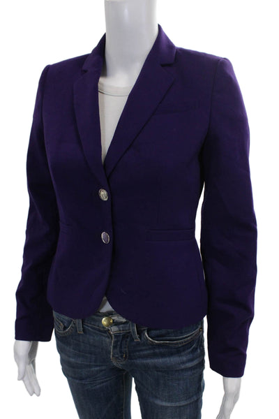 Calvin Klein Womens Blazer Purple Polyester Blend Long Sleeve Button Size 2P