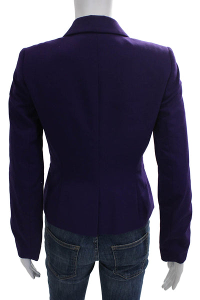 Calvin Klein Womens Blazer Purple Polyester Blend Long Sleeve Button Size 2P