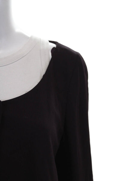 Emanuel Emanuel Ungaro Women Purple Cardigan Scoop Neck Button Size 10