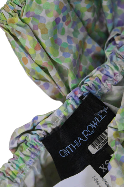 Cynthia Rowley Women Shift Dress Multicolor Cotton Crewneck Long Sleeve Size XS
