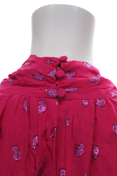 Derek Lam 10 Crosby Women Pink Viscose Wrap Dress V Neck Short Sleeve Size 2