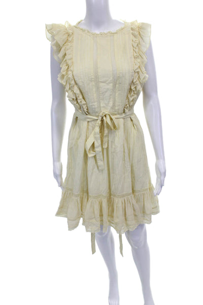 Ulla Johnson Womens Fit & Flare Dress Yellow Cotton Sleeveless Size 2
