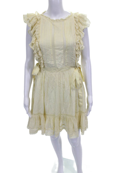 Ulla Johnson Womens Fit & Flare Dress Yellow Cotton Sleeveless Size 2
