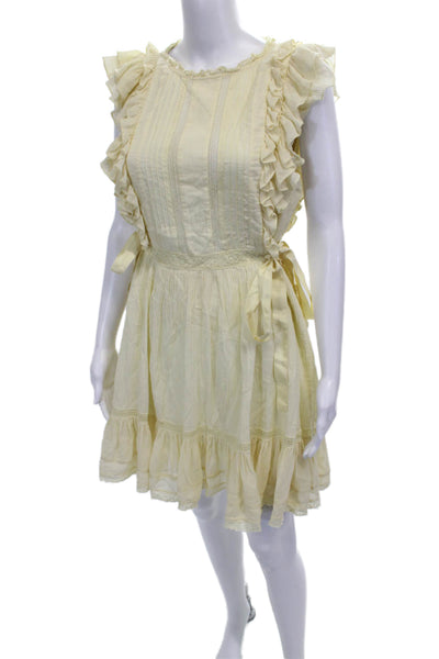 Ulla Johnson Womens Fit & Flare Dress Yellow Cotton Sleeveless Size 2