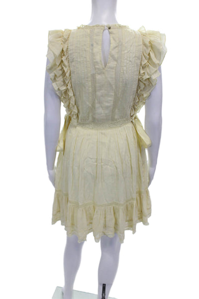 Ulla Johnson Womens Fit & Flare Dress Yellow Cotton Sleeveless Size 2