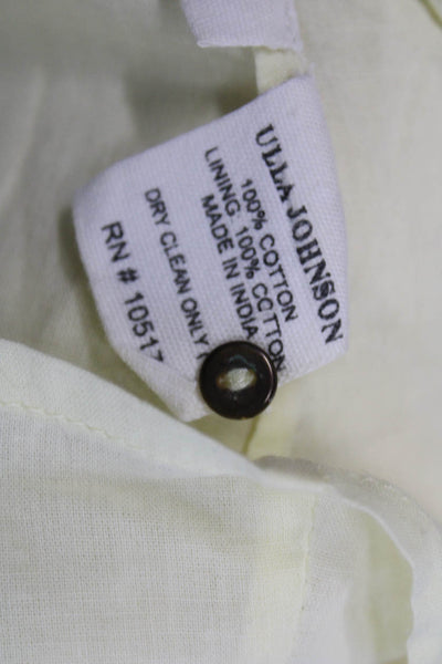 Ulla Johnson Womens Fit & Flare Dress Yellow Cotton Sleeveless Size 2