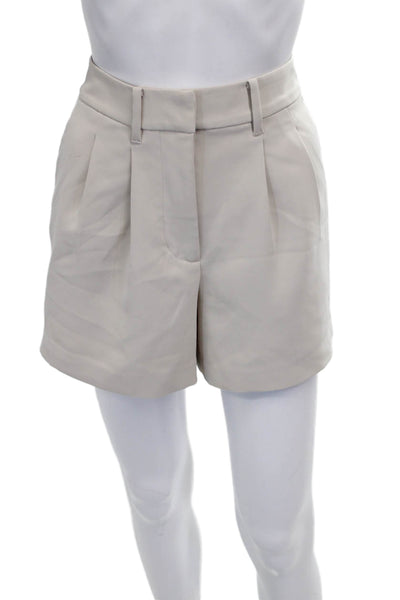 Quince Womens Chino Shorts Beige Recycled Polyester Zip Solid Size 4