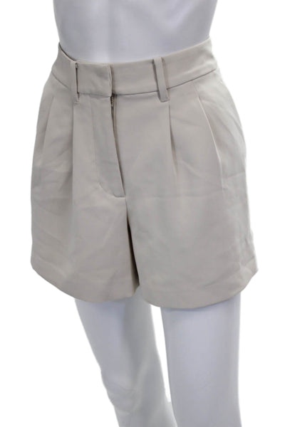 Quince Womens Chino Shorts Beige Recycled Polyester Zip Solid Size 4