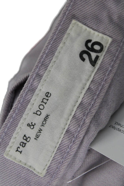 Rag & Bone Womens Cut-Off Purple Cotton Solid Shorts Size 26
