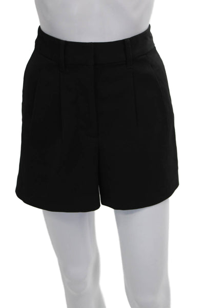 Quince Womens Tailored Black Shorts Recycled Polyester Button Spring Size 4