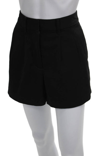 Quince Womens Tailored Black Shorts Recycled Polyester Button Spring Size 4