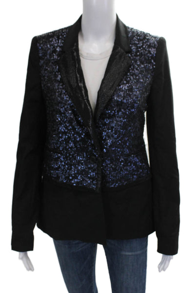Elizabeth and James Women Blazer Black Long Sleeve Polyester Size 4