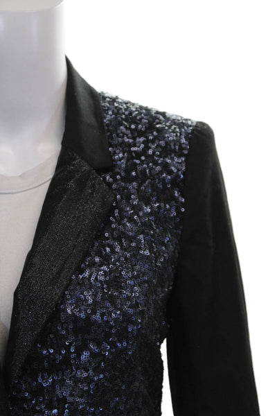 Elizabeth and James Women Blazer Black Long Sleeve Polyester Size 4