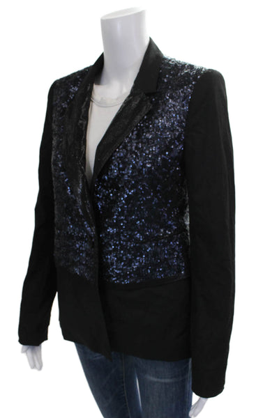 Elizabeth and James Women Blazer Black Long Sleeve Polyester Size 4