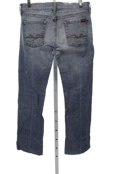 7 For All Mankind Mens Straight Blue Jeans Cotton Blend Mid Rise Size 28