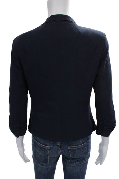 Aqua Womens Blue 3/4 Sleeve Blazer Polyester Size S