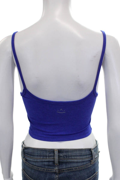 Beyond Yoga Womens Spaghetti Strap V Neck Ruched Sports Bra Blue Size XS