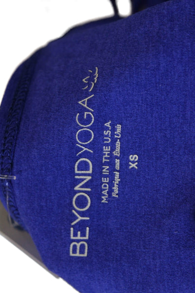 Beyond Yoga Womens Spaghetti Strap V Neck Ruched Sports Bra Blue Size XS
