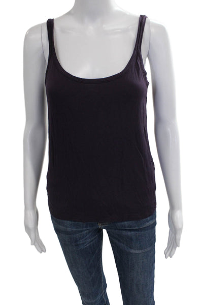 Max Mara Womens Basic Sleeveless Viscose Scoop Neck Tank Purple Size L