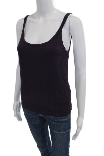 Max Mara Womens Basic Sleeveless Viscose Scoop Neck Tank Purple Size L