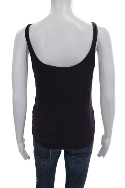 Max Mara Womens Basic Sleeveless Viscose Scoop Neck Tank Purple Size L