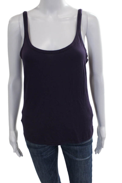 Max Mara Womens Basic Sleeveless Viscose Scoop Neck Tank Purple Size L