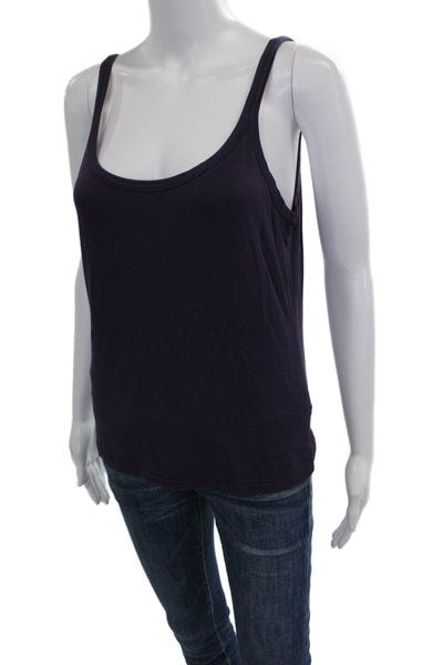 Max Mara Womens Basic Sleeveless Viscose Scoop Neck Tank Purple Size L