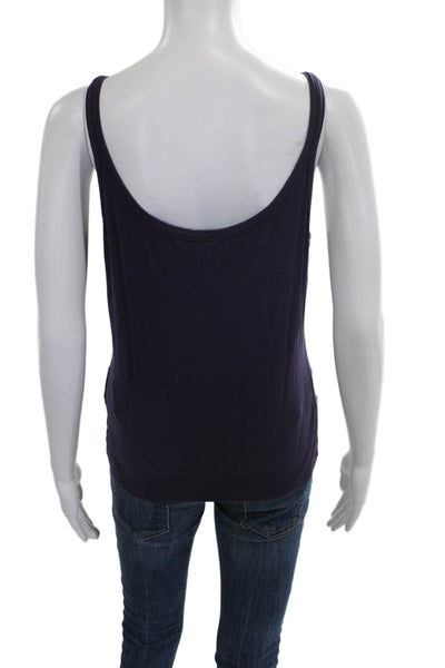 Max Mara Womens Basic Sleeveless Viscose Scoop Neck Tank Purple Size L