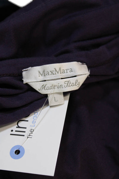 Max Mara Womens Basic Sleeveless Viscose Scoop Neck Tank Purple Size L