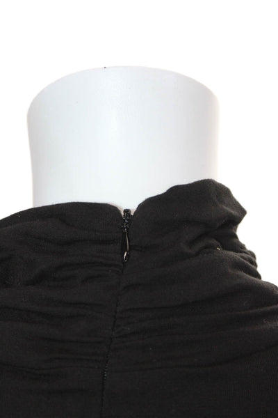 Elie Tahari Womens Basic Black Viscose Turtleneck Long Sleeve T-Shirt Size L