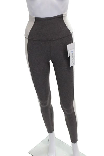 Beyond Yoga Women Ankle Leggings Gray Colorblock Polyester Pull On Size XS