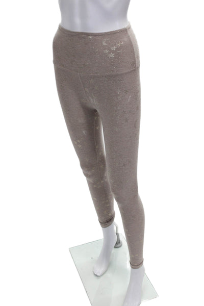 Beyond Yoga Womens Beige Geometric Polyester Ankle Leggings Size XS