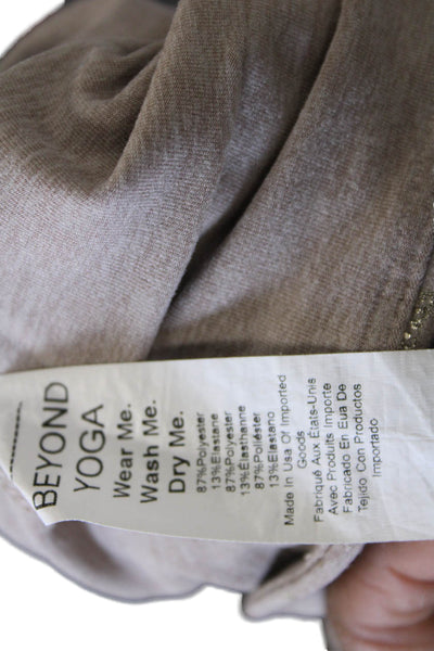 Beyond Yoga Womens Beige Geometric Polyester Ankle Leggings Size XS