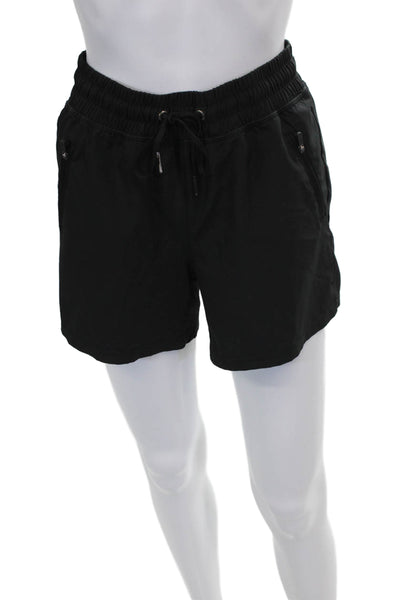 Gaiam Womens Athletic Shorts Black Polyester Drawstring Size XS