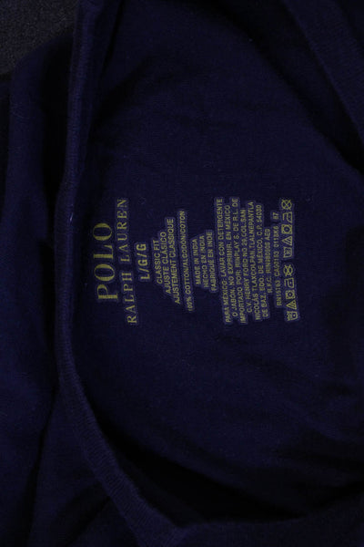 Polo Ralph Lauren Mens Basic Cotton Crew Neck Short Sleeve T-Shirt Blue Size L