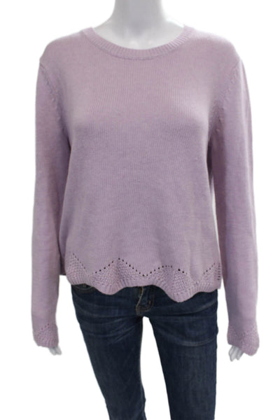 Cotton By Autumn Cashmere Womens Purple Pullover Sweater Long Sleeve Size M