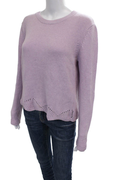 Cotton By Autumn Cashmere Womens Purple Pullover Sweater Long Sleeve Size M