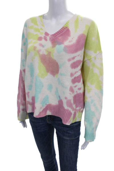 Lisa Todd Women Pullover VNeck Tie-Dye Multicolor 60% Cotton Long Sleeve Size S
