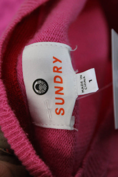 Sundry Womens Pink Wool Crew Neck Pullover Sweater Long Sleeve Size 1