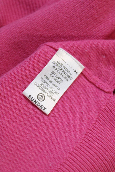 Sundry Womens Pink Wool Crew Neck Pullover Sweater Long Sleeve Size 1