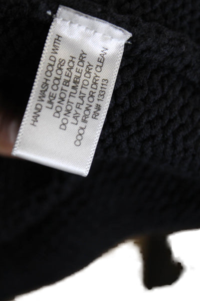 Lisa Todd Womens Black Cotton Turtleneck Pullover Sweater Long Sleeve Size S