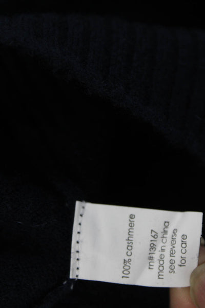 27 Miles Womens Cashmere Pullover Sweater Blue Crew Neck Long Sleeve Size M