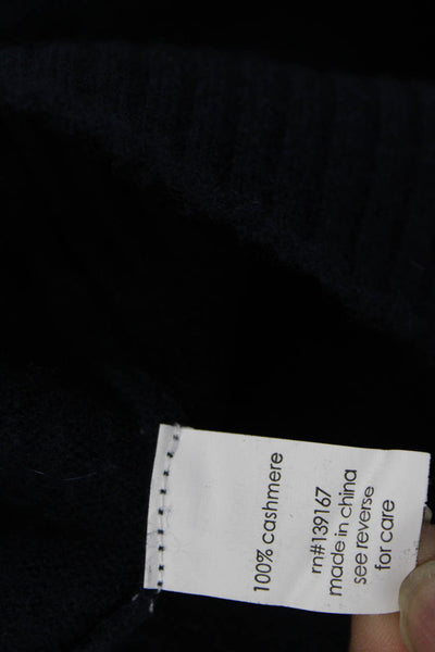 27 Miles Womens Cashmere Pullover Sweater Blue Crew Neck Long Sleeve Size M