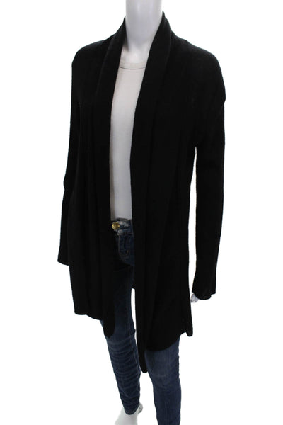 Minnie Rose Womens Black Cashmere Collared Cardigan Size S