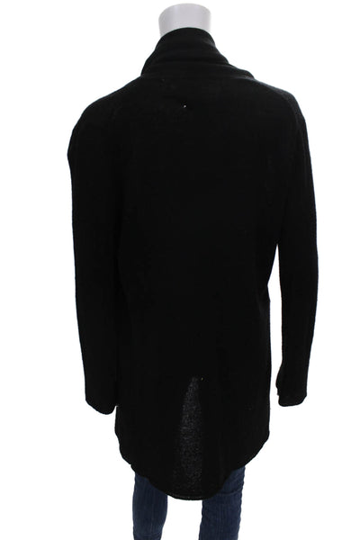 Minnie Rose Womens Black Cashmere Collared Cardigan Size S